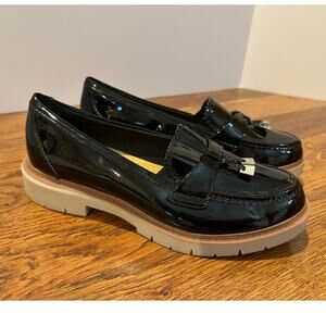 Clarks Women’s Westlynn Bella Patent Chunky Loafers Black Size 7 Modern Fashion